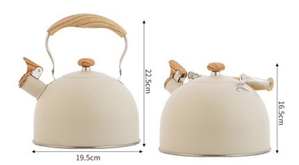 Whistle Kettle Beige 5L Flat Sound Pot Stainless Steel Whistle Pot