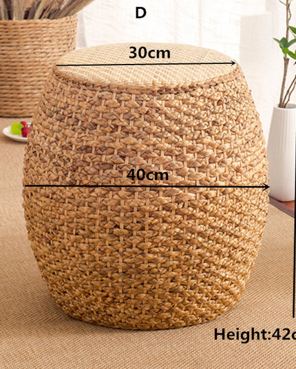 Home Collection Rattan Small Stool Ottoman Footrest Modern Round Foot