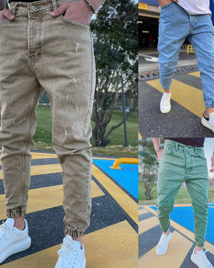 Men Youth Fetters Washed Skinny Jeans