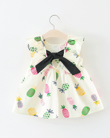 Pineapple print baby dress