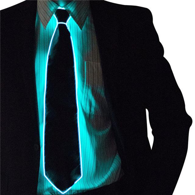 Voice-activated ray tie show costume props with music rhythm beat cold light voice control EL tie