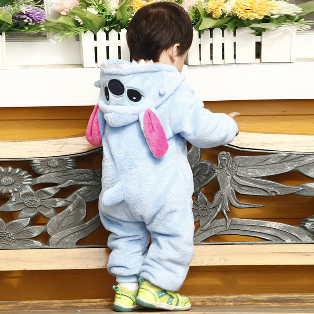 Baby flannel three-dimensional shape jumpsuit