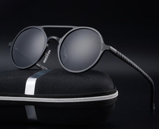 2021 Retro Aluminum Magnesium Sunglasses Polarized Lens Vintage Eyewear Accessories Sun Glasses Driving Men Round Sunglasses