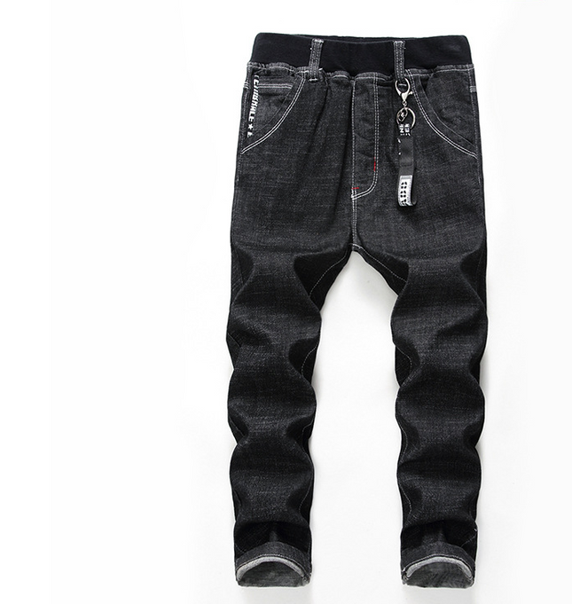 Autumn and winter children's jeans, jeans, Korean pants, pants, boomers and plush trousers Taobao