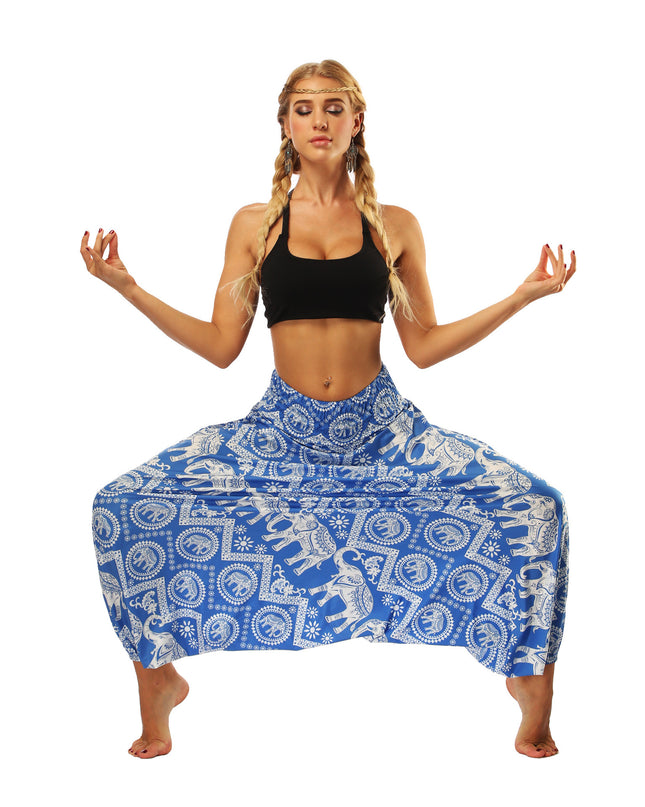 Digital Printed Wide Leg Lantern Yoga Fitness Pants