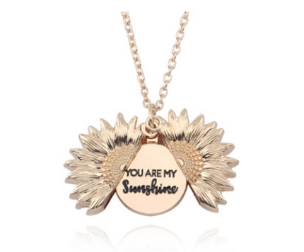 Sunflower Double Lettering Necklace