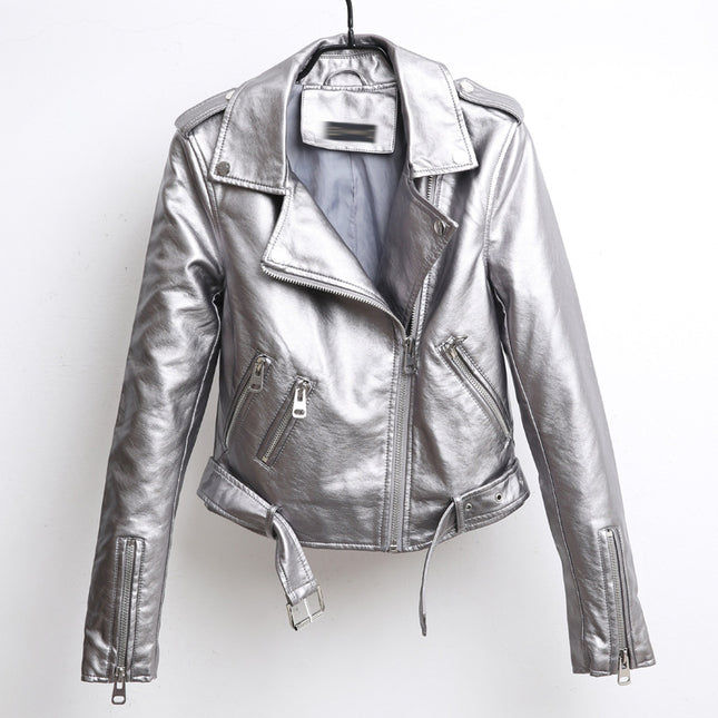 Punk style leather motorcycle leather
