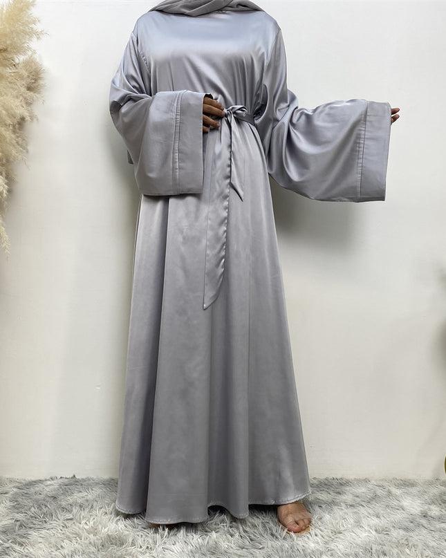 Women's Lace Up Satin Muslim Dress