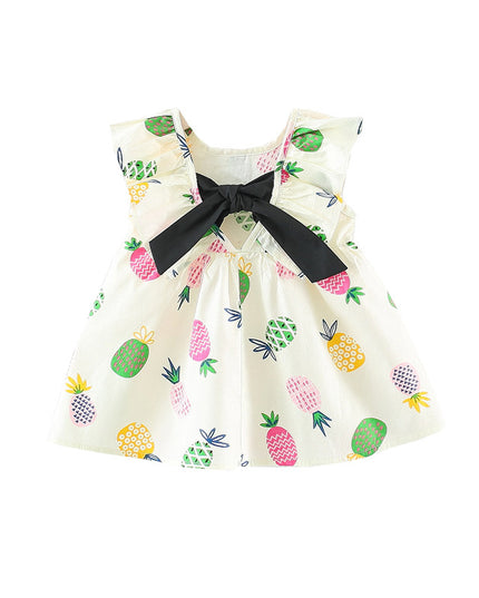 Pineapple print baby dress