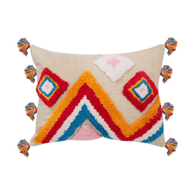 Geometric tassel pillowcase