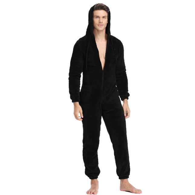 Men's autumn and winter warmth one-piece pajamas