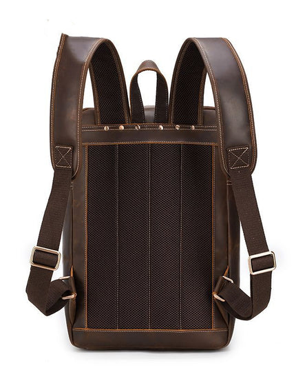 Crazy Horse Leather Travel Backpack