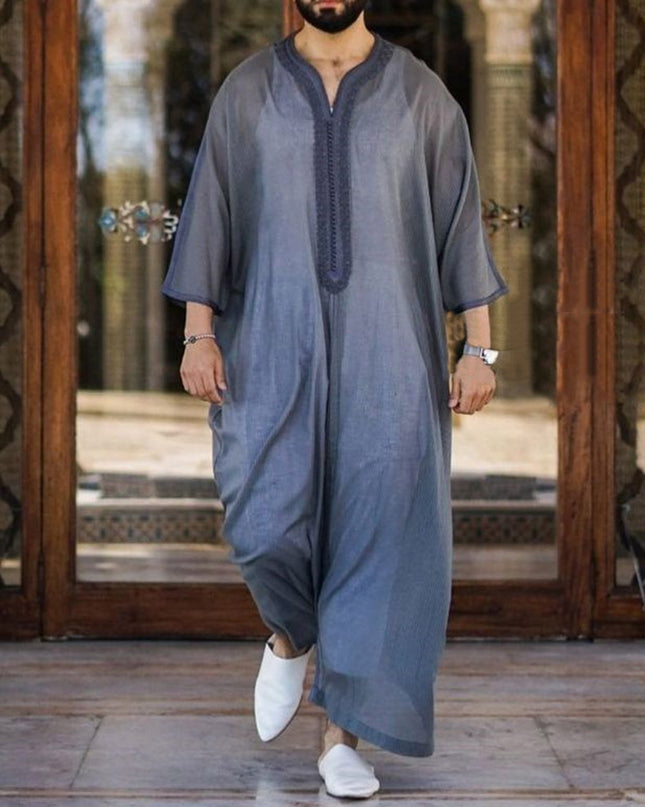 Thin Linen Casual Ethnic African Style Shirt Robe