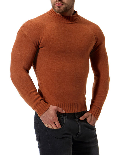 Men's High Neck Slim Bottoming Shirt Solid Color Knitted Sweater