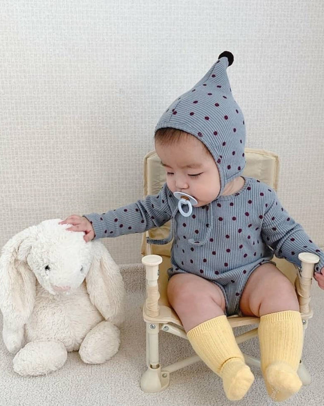 Baby Boys Girl Clothes Newborn Boys Girls Romper Jumpsuit hats Long Sleeves White Blue Playsuit For Newborn Kids