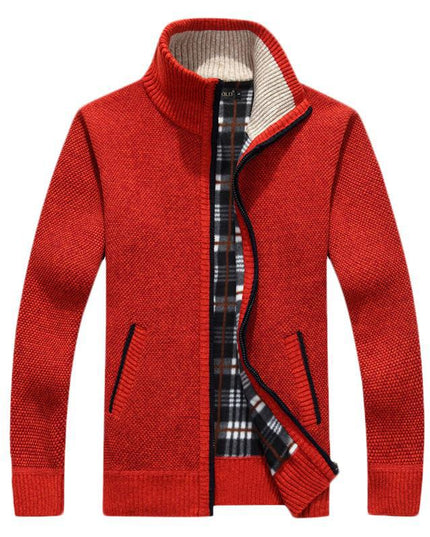 Men's Plus Feece Stand Collar Padded Sweater