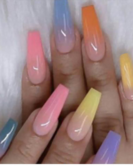 Long Ballet Nails With Flat And Pointed Water Droplets