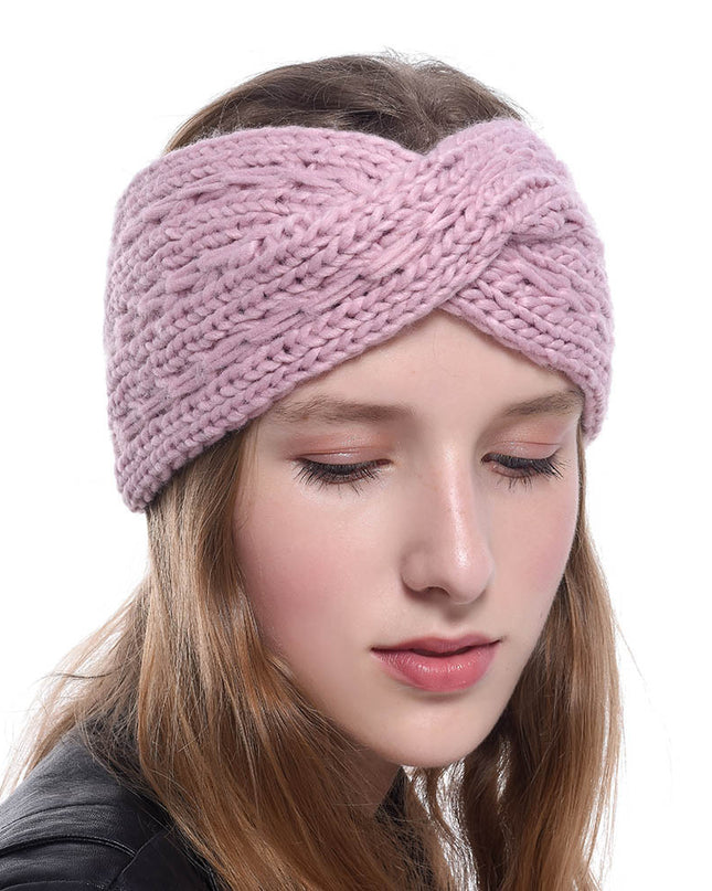 Acrylic Thick Wool Knitted Headband Diagonally Crossed Hair Accessories For Women