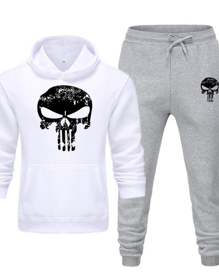 Pieces Sets Tracksuit Men Skull Brand Autumn Winter Hooded