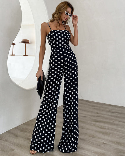 Sexy Spring And Summer Strapless Round Neck Jumpsuit Suspenders Jumpsuit