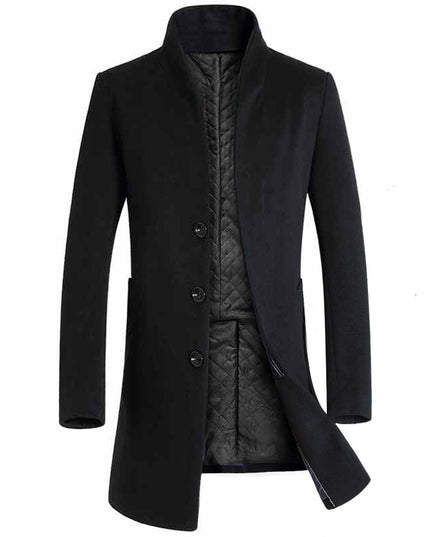 Men's long coat woolen coat trench coat