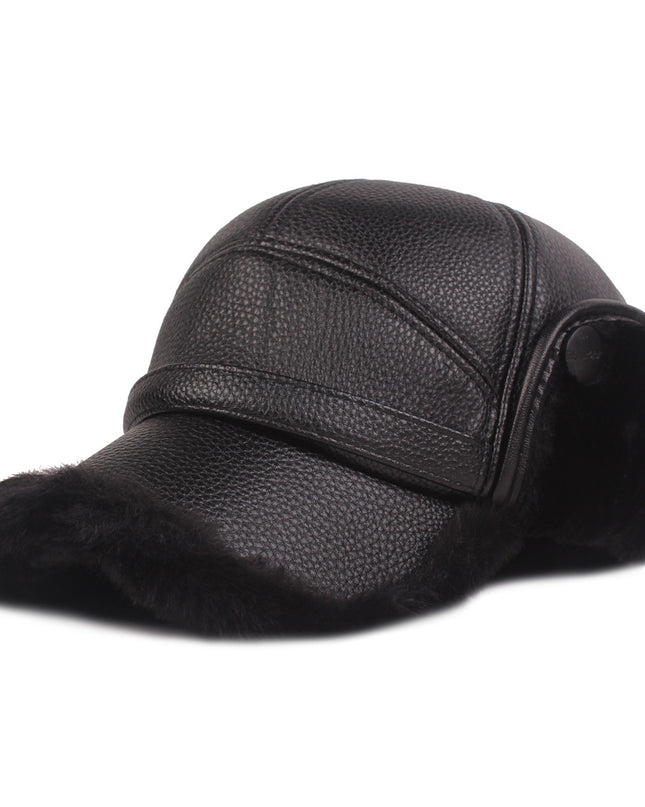 Leather cap men's cap
