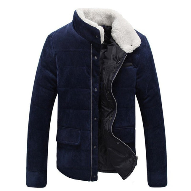 Autumn & Winter Men's Stand Fur Collar Slim Fif Fashional Jacket Four Color New Arrival Solid Soft Man Jacket