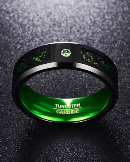 Celtic Dragon Tungsten Carbide Rings