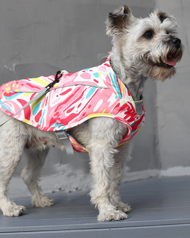 Pet New Dog Jacket Print Waterproof Reflective Cotton Clothes