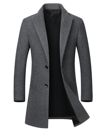 Men's long coat woolen coat trench coat