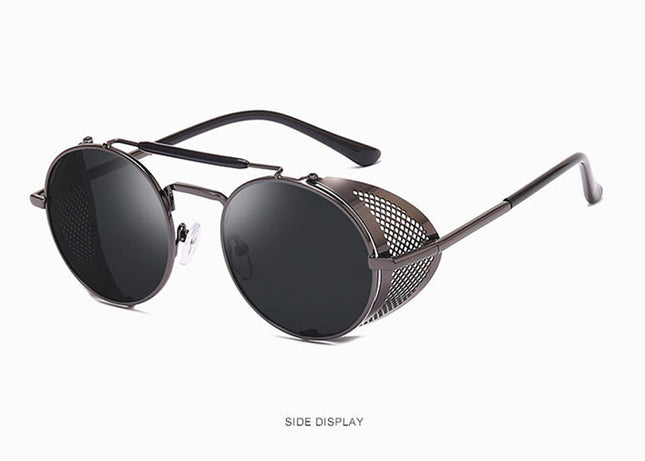 European And American New Steampunk Glasses Retro Color Film Reflective Aviator Sunglasses