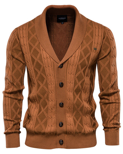 Men's Cardigan Sweater Padded Sweater Trend