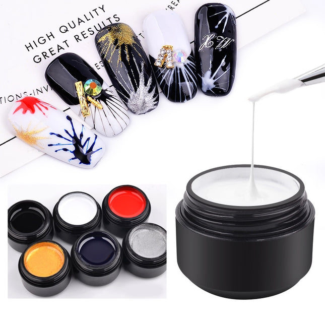 Nail Elastic Drawing Nail Oil Gum Spider Gum Creative Painting Phototherapy Painting Gum DIY Silk Drawing Gum