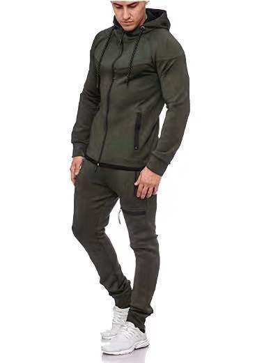 Fitness casual wear with solid color zipper decoration