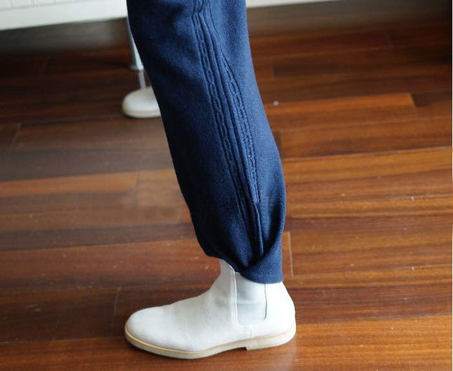 High-waisted wide-leg cashmere pants