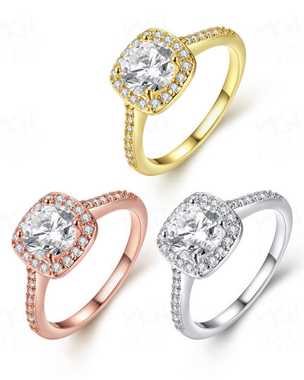 Rose Gold Ring Women European And American Fashion Zircon And Diamond Jewelry