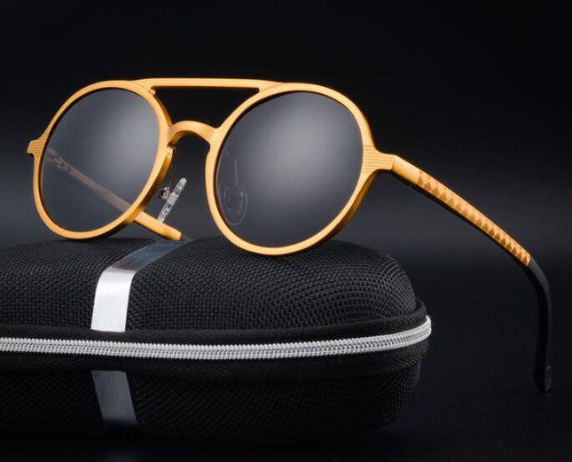 2021 Retro Aluminum Magnesium Sunglasses Polarized Lens Vintage Eyewear Accessories Sun Glasses Driving Men Round Sunglasses