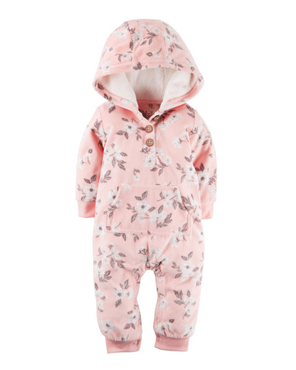 Long-sleeved fleece baby clothes romper