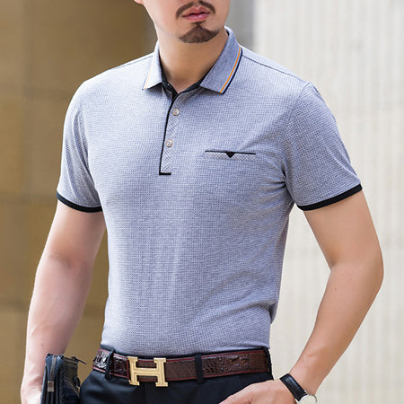 Summer middle aged men's Short Sleeve Polo