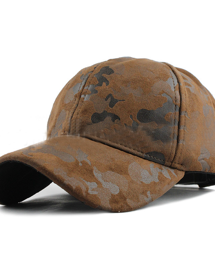 Camouflage suede baseball cap