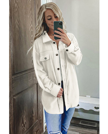 Women's Solid Lapel Loose Single Breasted Jacket