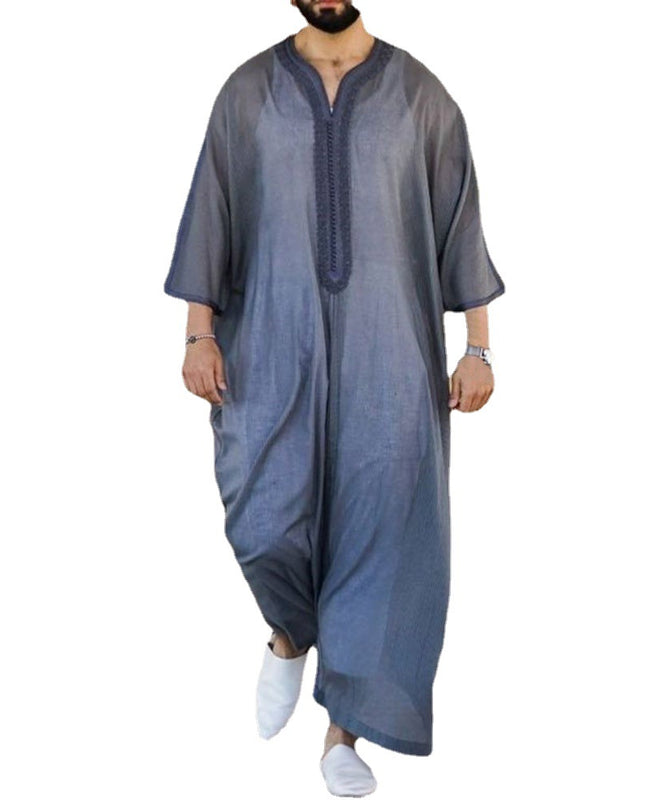 Thin Linen Casual Ethnic African Style Shirt Robe