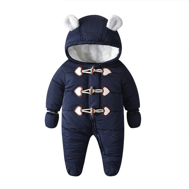 Baby Winter Clothes One-piece Thick Quilted Plus Velvet Warm Baby Cotton-padded Clothes