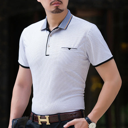 Summer middle aged men's Short Sleeve Polo