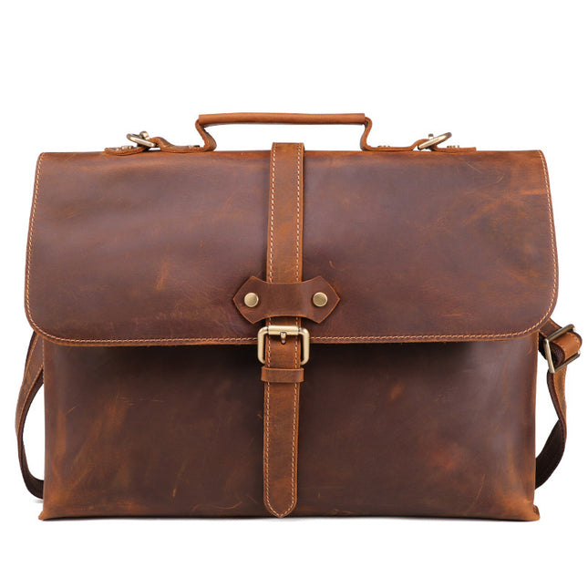 Leather men's briefcase