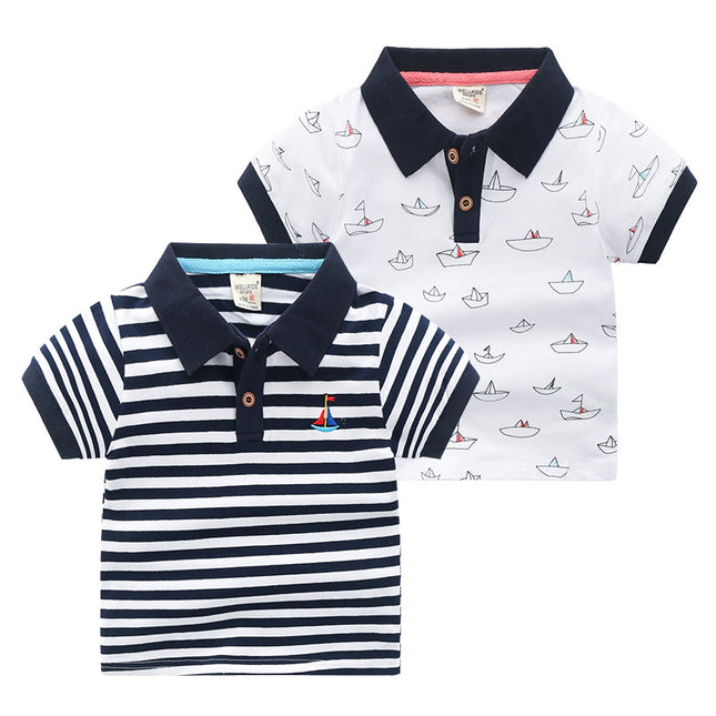 Children's Short-sleeved Polo Shirt Lapel T-shirt