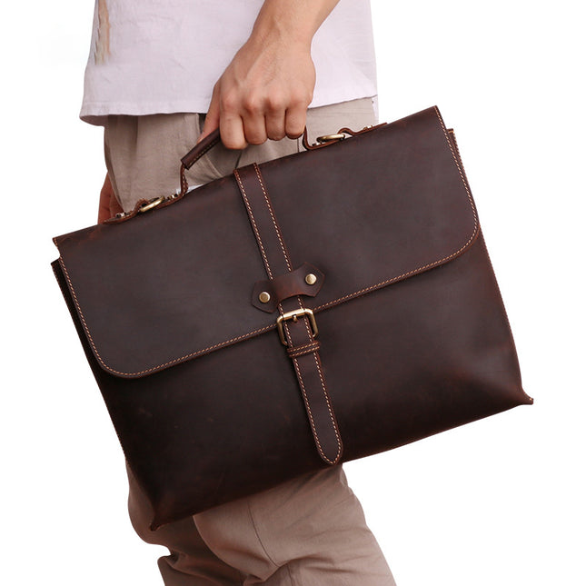 Leather men's briefcase