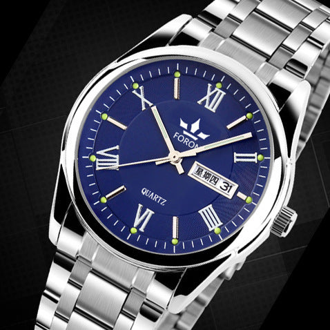 High grade brand watches, men's fashionable quartz watches, waterproof machinery, luminous calendar, business belts, foreign trade watches