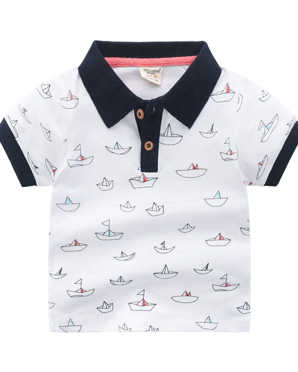 Children's Short-sleeved Polo Shirt Lapel T-shirt