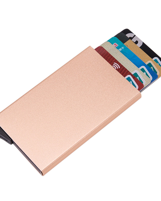 High-grade Alumina Mult-card Holder Solid Color Automatic Pop-up Anti-theft Bank Card Box